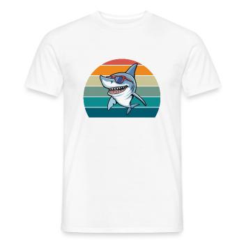 Hai Retro - Männer T-Shirt - Weiß - Vorne - AI Model Male 178 dark (178cm)