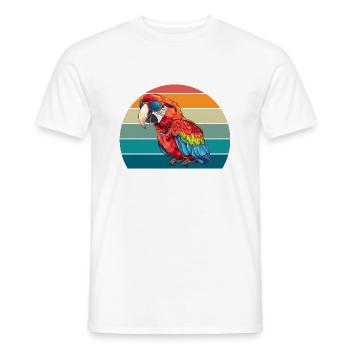 Papagei Retro Vogel Sommer - Männer T-Shirt - Weiß - Vorne - AI Model Male 178 dark (178cm)