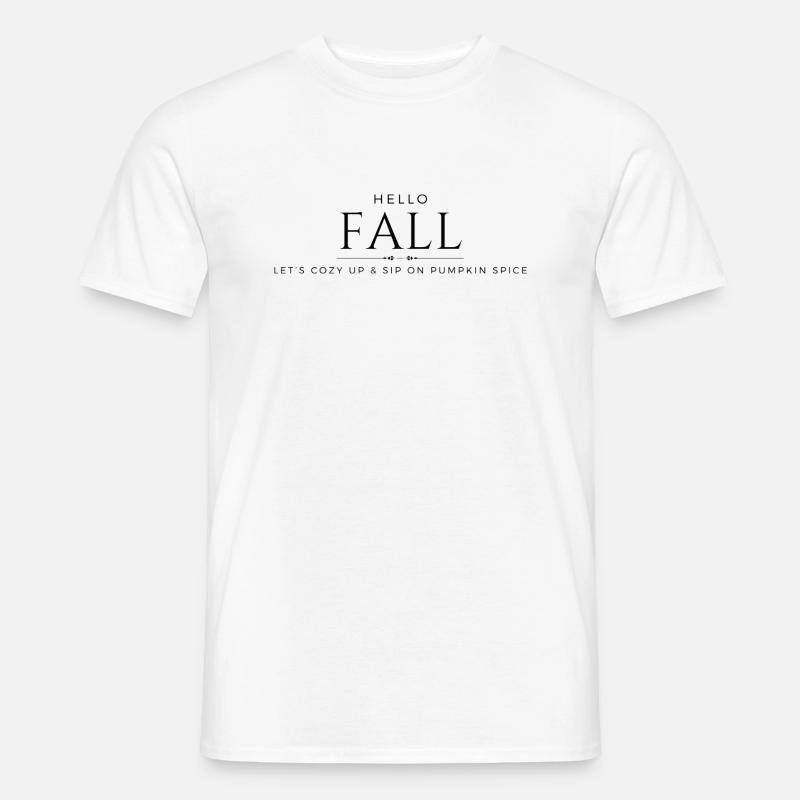 Hello Fall, Let's Cozy Up | Fall-Inspired print - Men’s T-shirt - white