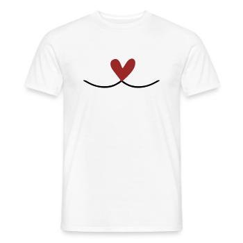Ligne de connexion du cœur - T-shirt homme - blanc - Devant - AI Model Male 178 dark (178cm)