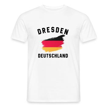 Drapeau de l’Allemagne - Coup de pinceau artistique-D - T-shirt homme - blanc - Devant - AI Model Male 178 dark (178cm)