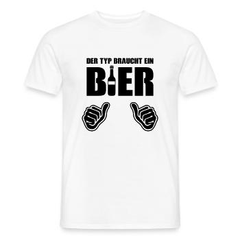 The guy needs a beer - Men's T-Shirt - white - Front - AI Model Male 178 dark (178cm)