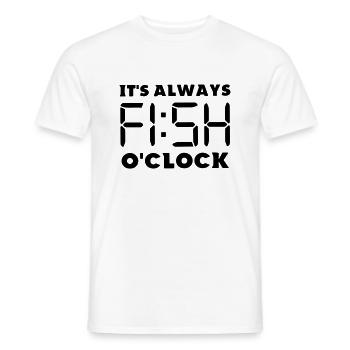 het is altijd vistijd - Heren T-shirt - wit - Voor - AI Model Male 178 dark (178cm)
