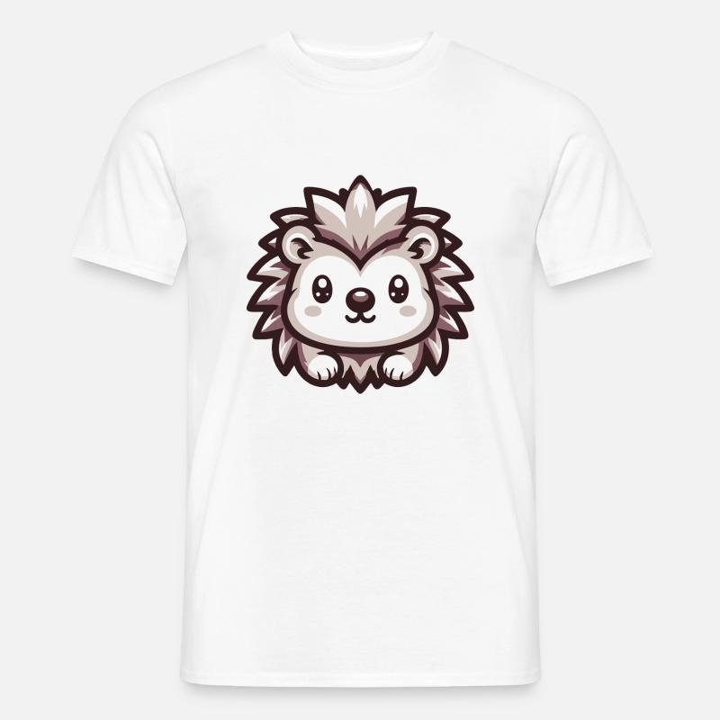 Jeżyk kolczasty uśmiech - T-shirt męski - biały