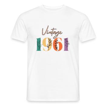 Vintage 1961 florale - T-shirt homme - blanc - Devant - AI Model Male 178 dark (178cm)