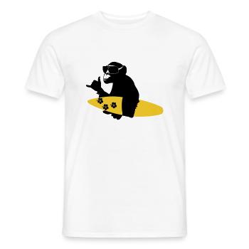 singe surf - T-shirt homme - blanc - Devant - AI Model Male 178 dark (178cm)