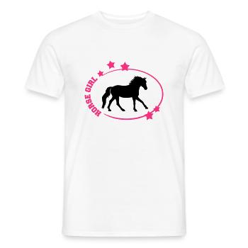 Horse Girl T-shirt/ Hoodie Design - Men's T-Shirt - white - Front - AI Model Male 178 dark (178cm)