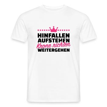 Krone richten weitergehen - Männer T-Shirt - Weiß - Vorne - AI Model Male 178 dark (178cm)