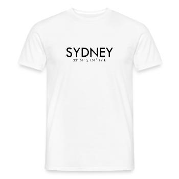 Sydney - Australia Coordinates Latitude Longitude - Männer T-Shirt - Weiß - Vorne - AI Model Male 178 dark (178cm)