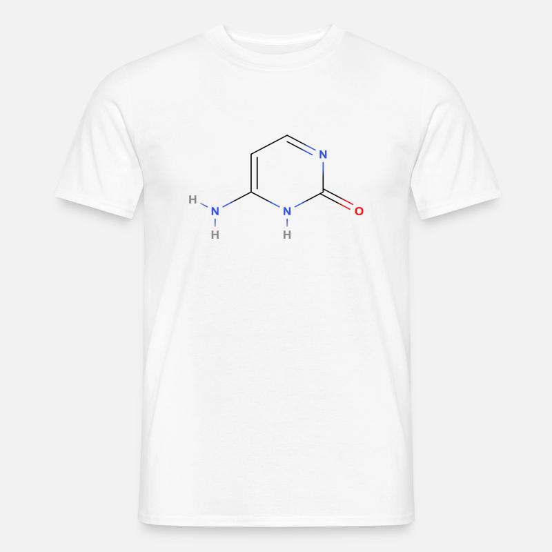 Molécule de cytosine - Formule structurale colorée - T-shirt homme - blanc