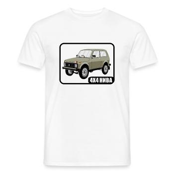 Ladaa Niviaa 4x4 Geländewagen Offroad legende - Männer T-Shirt - Weiß - Vorne - AI Model Male 178 dark (178cm)