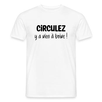 Circulez y a rien à boire ! - T-shirt homme - blanc - Devant - AI Model Male 178 dark (178cm)