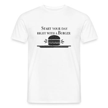 Start with a Burger - Männer T-Shirt - Weiß - Vorne - AI Model Male 178 dark (178cm)