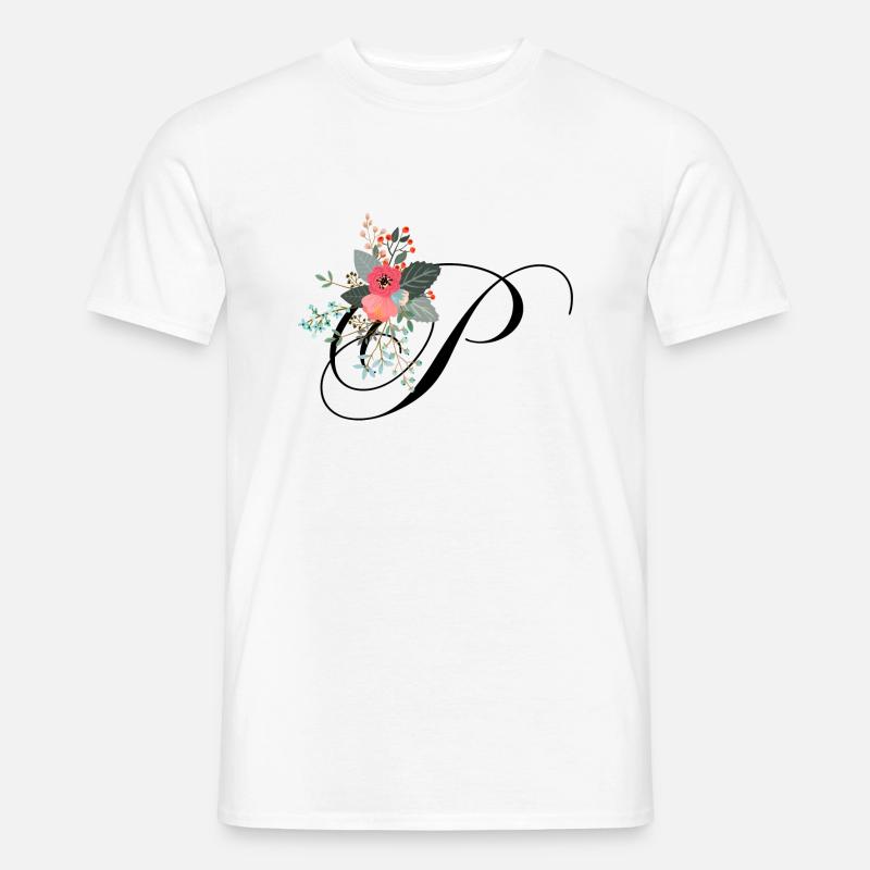 Buchstabe p blühte - Männer T-Shirt - Weiß