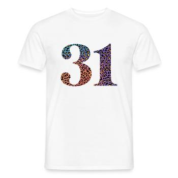 31e anniversaire léopard - T-shirt homme - blanc - Devant - AI Model Male 178 dark (178cm)