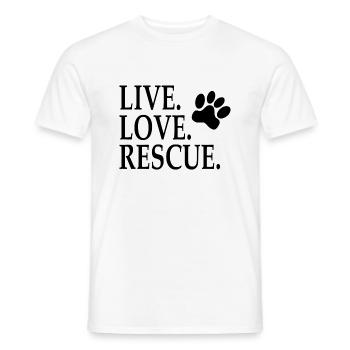 Animal Welfare, Dog, Cat, Animal Welfare Activist, Paw - Men's T-Shirt - white - Front - AI Model Male 178 dark (178cm)