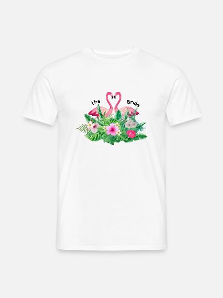 Der Flanschflamingo tropisch - Männer T-Shirt - Weiß