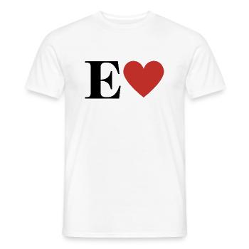 Buchstabe e rotes Herz - Männer T-Shirt - Weiß - Vorne - AI Model Male 178 dark (178cm)