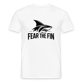 FEAR THE FIN - Men's T-Shirt - white - Front - AI Model Male 178 dark (178cm)