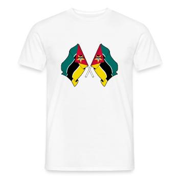 Two flags crossed Mozambique - Men's T-Shirt - white - Front - AI Model Male 178 dark (178cm)