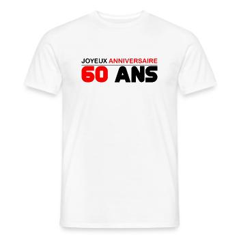 Happy Birthday 60 Years - Men's T-Shirt - white - Front - AI Model Male 178 dark (178cm)