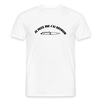 I can't I have a meeting - Men's T-Shirt - white - Front - AI Model Male 178 dark (178cm)