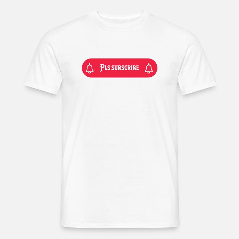 pls subscribe - Männer T-Shirt - Weiß
