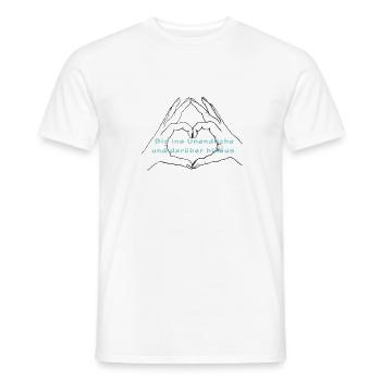 Hände formen ein Herz. Bis ins Unendliche. Love - Männer T-Shirt - Weiß - Vorne - AI Model Male 178 dark (178cm)