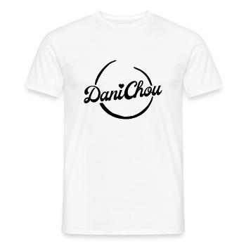 DaniChou Logo Stickerei - Klein - Männer T-Shirt - Weiß - Vorne - AI Model Male 178 dark (178cm)