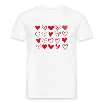 Rotes Herz - Geschenk zum Valentinstag - Männer T-Shirt - Weiß - Vorne - AI Model Male 178 dark (178cm)