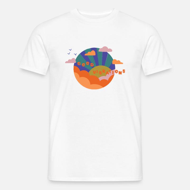 Good Vibrations - Geschenkidee - Gute Laune - Männer T-Shirt - Weiß