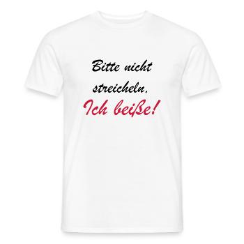 Bitte nicht streicheln - Männer T-Shirt - Weiß - Vorne - AI Model Male 178 dark (178cm)