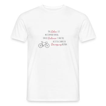 La vie est comme faire du vélo - T-shirt homme - blanc - Devant - AI Model Male 178 dark (178cm)