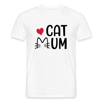 Chat - T-shirt homme - blanc - Devant - AI Model Male 178 dark (178cm)