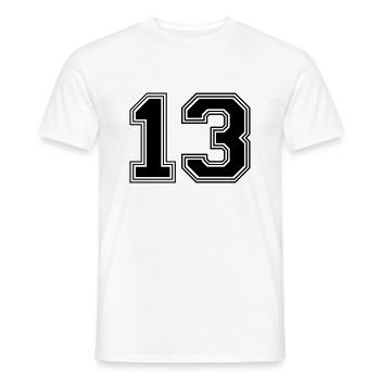 13_number_13_(s31) - Men's T-Shirt - white - Front - AI Model Male 178 dark (178cm)