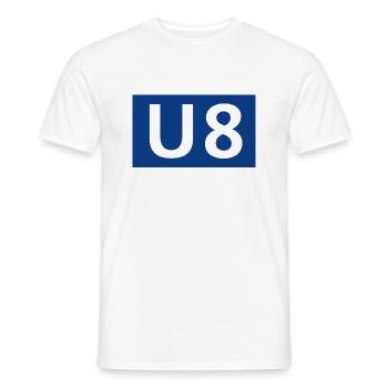 U8 Berlin subway - Men's T-Shirt - white - Front - AI Model Male 178 dark (178cm)