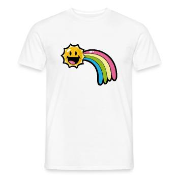 Smiley Kawaii Sun and Rainbow - Men's T-Shirt - white - Front - AI Model Male 178 dark (178cm)