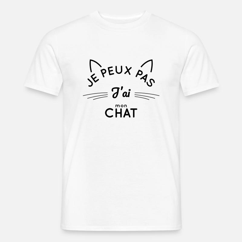 Je peux pas j'ai mon chat - T-shirt homme - blanc