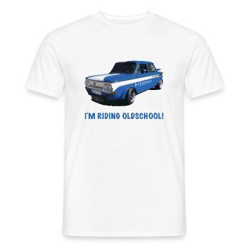 I ́m Riding Oldschool 2 - Men's T-Shirt - white - Front - AI Model Male 178 dark (178cm)