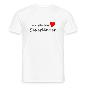 Von ganzem Herzen Sauerländer - Männer T-Shirt - Weiß - Vorne - AI Model Male 178 dark (178cm)