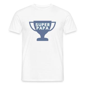 SUPER DAD - Men's T-Shirt - white - Front - AI Model Male 178 dark (178cm)
