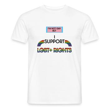 not gay support lgbt rights - Men's T-Shirt - white - Front - AI Model Male 178 dark (178cm)