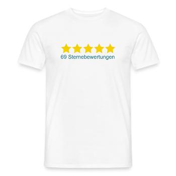 5 Sterne Bewertung - Männer T-Shirt - Weiß - Vorne - AI Model Male 178 dark (178cm)