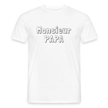 Monsieur PAPA - T-shirt homme - blanc - Devant - AI Model Male 178 dark (178cm)