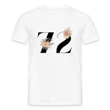 72e anniversaire fleuris (Cadeau de 72 ans) - T-shirt homme - blanc - Devant - AI Model Male 178 dark (178cm)