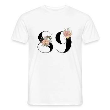 89th Anniversary Flowers (Gift of 89 years) - Men's T-Shirt - white - Front - AI Model Male 178 dark (178cm)