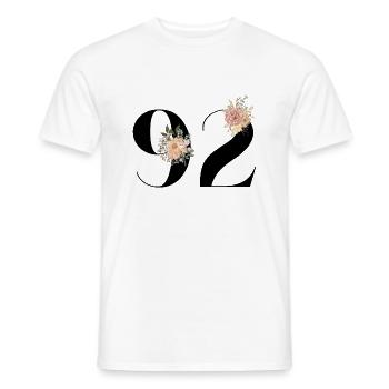Blumen zum 92. Jahrestag (Geschenk von 92 Jahren) - Männer T-Shirt - Weiß - Vorne - AI Model Male 178 dark (178cm)
