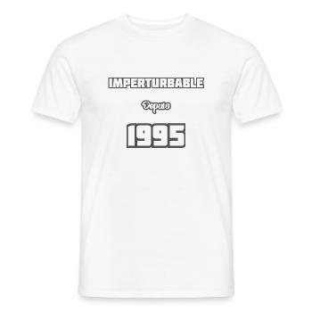 Année de naissance / birth year - 1995 - T-shirt homme - blanc - Devant - AI Model Male 178 dark (178cm)