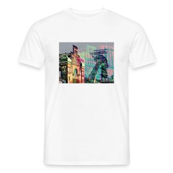 Patrimoine industriel dans la région de la Ruhr, houillère, exploitation minière - T-shirt homme - blanc - Devant - AI Model Male 178 dark (178cm)