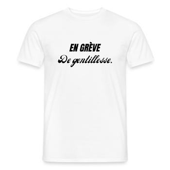 En grève de gentillesse - T-shirt homme - blanc - Devant - AI Model Male 178 dark (178cm)